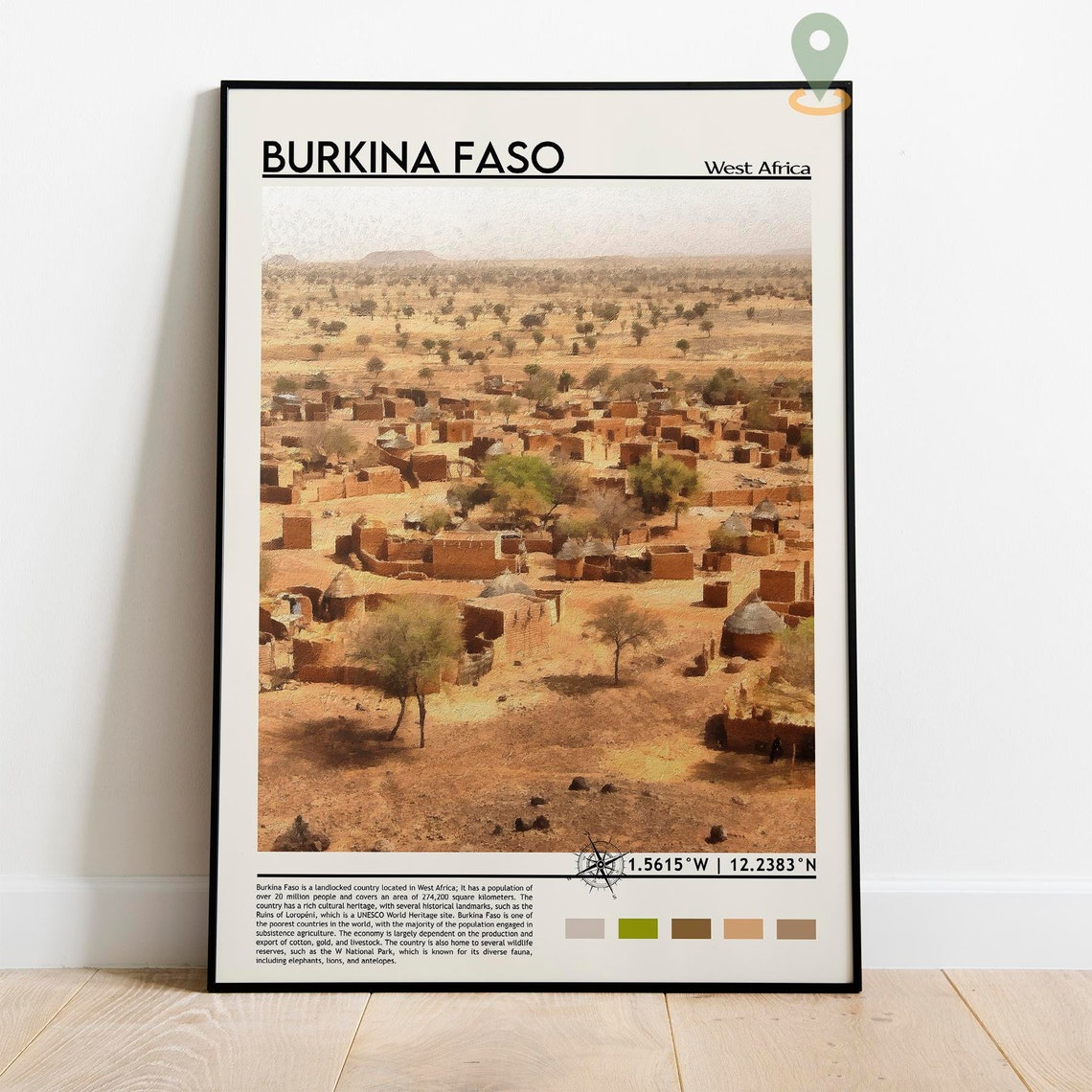 Burkina Faso Print Burkina Faso Poster Burkina Faso Wall Art Burkina Faso Travel Burkina Faso Art Print Burkina Faso Art Ouagadougou - Image 5