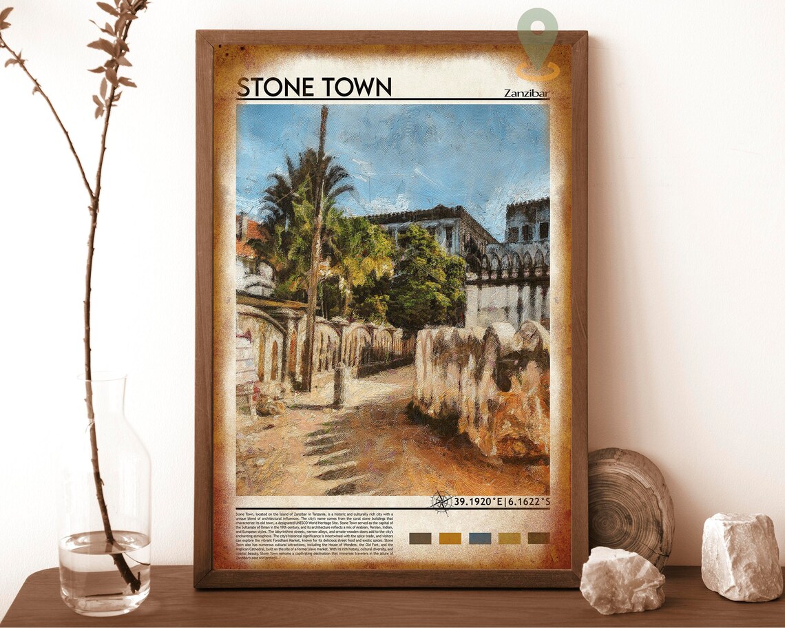 Stone Town Zanzibar Historic Street Stone Walls Travel Poster - Image 6