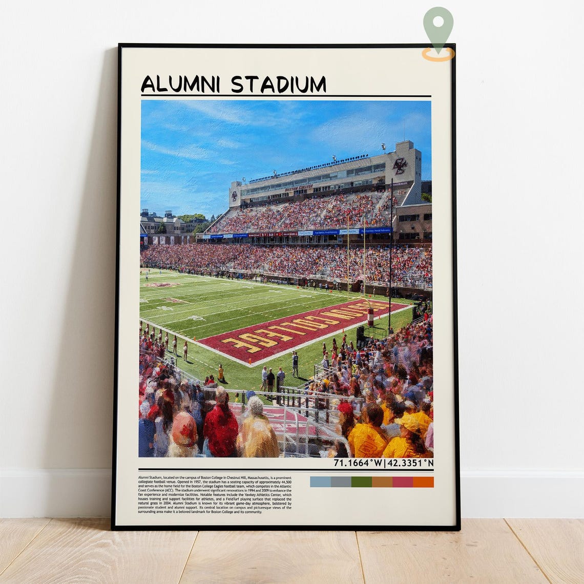 Boston College Alumni Stadium Eagles Football Game Day Poster - Image 4
