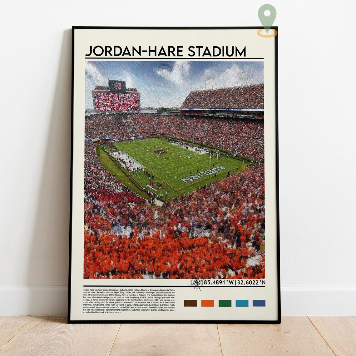Jordan-Hare Stadium Auburn Alabama College Football Stadium Print - Image 2