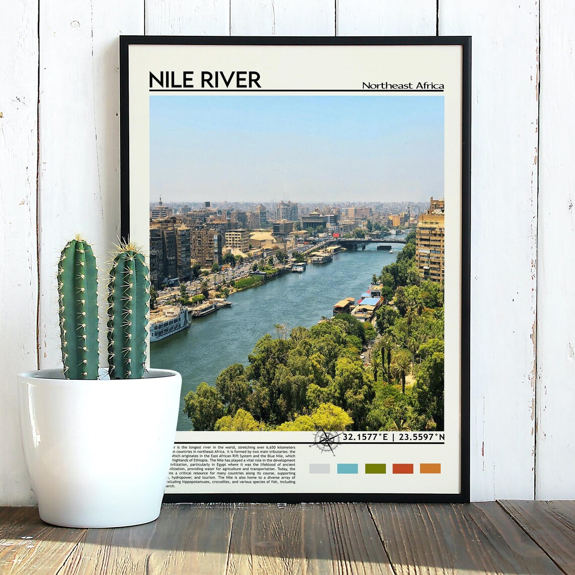Nile River Cairo City View Northeast Africa River Travel Poster - Image 5