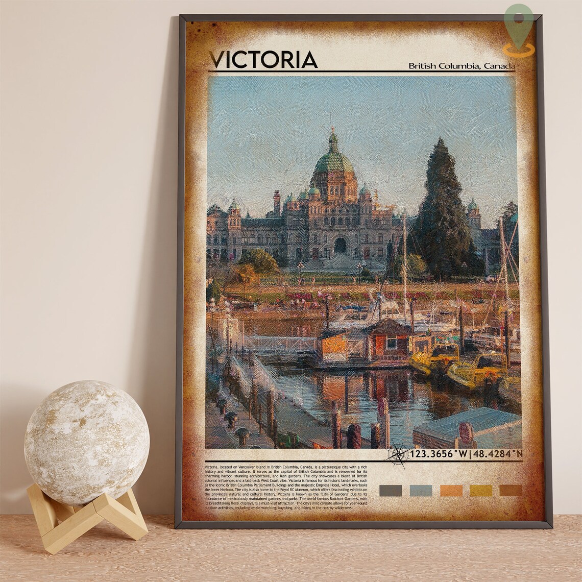 Victoria British Columbia Parliament Harbor View Travel Poster - Image 4