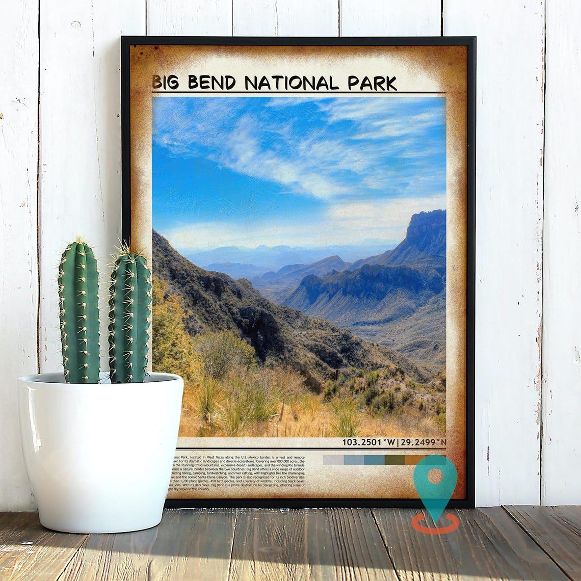 Big Bend National Park Texas Rugged Desert Canyon Travel Poster - Image 2
