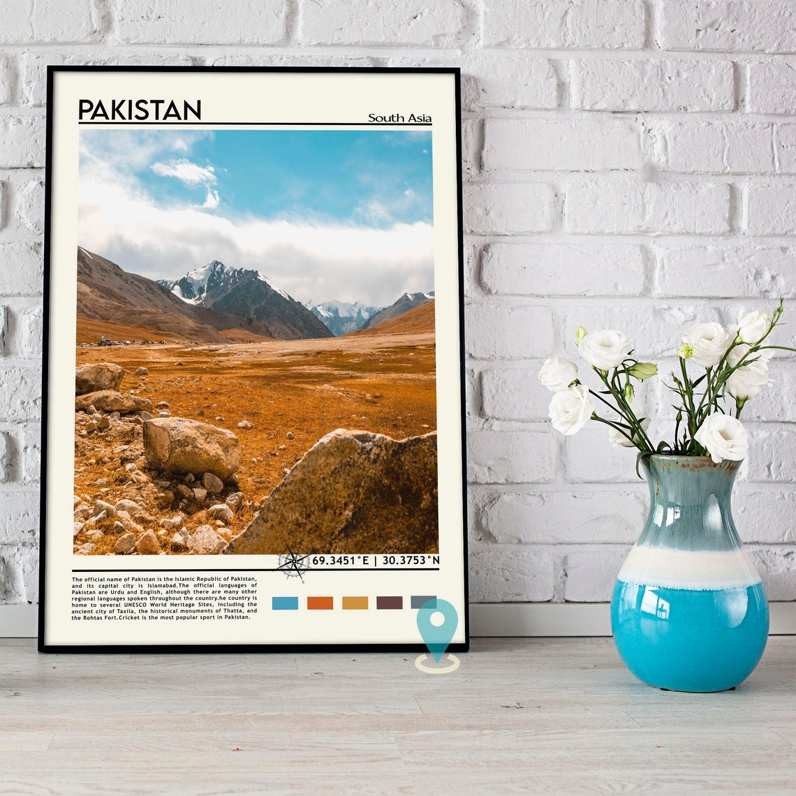Pakistan Print Pakistan Art Pakistan Poster Pakistan Photo Pakistan Poster Print Pakistan Painting Islamabad Travel Poster Islamabad - Image 4