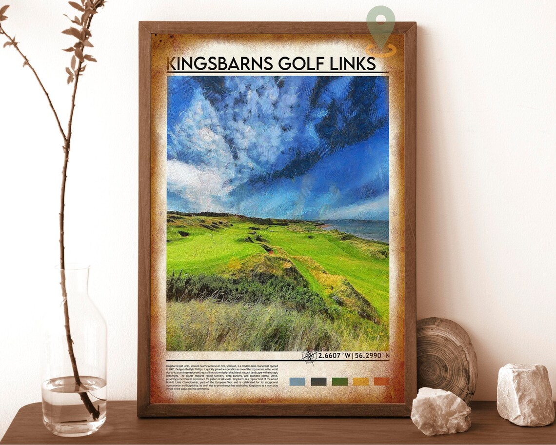 Kingsbarns Golf Links Scotland Coastal Course Sea View Sports Poster - Image 6