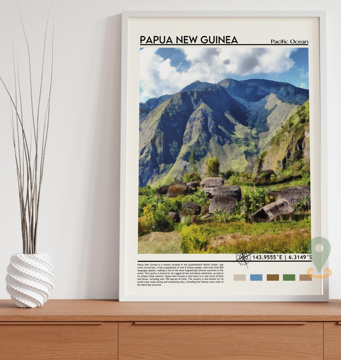 Papua New Guinea Print Papua New Guinea Poster Papua New Guinea Wall Art Papua New Guinea Travel Papua New Guinea Port Moresby Print - Image 5
