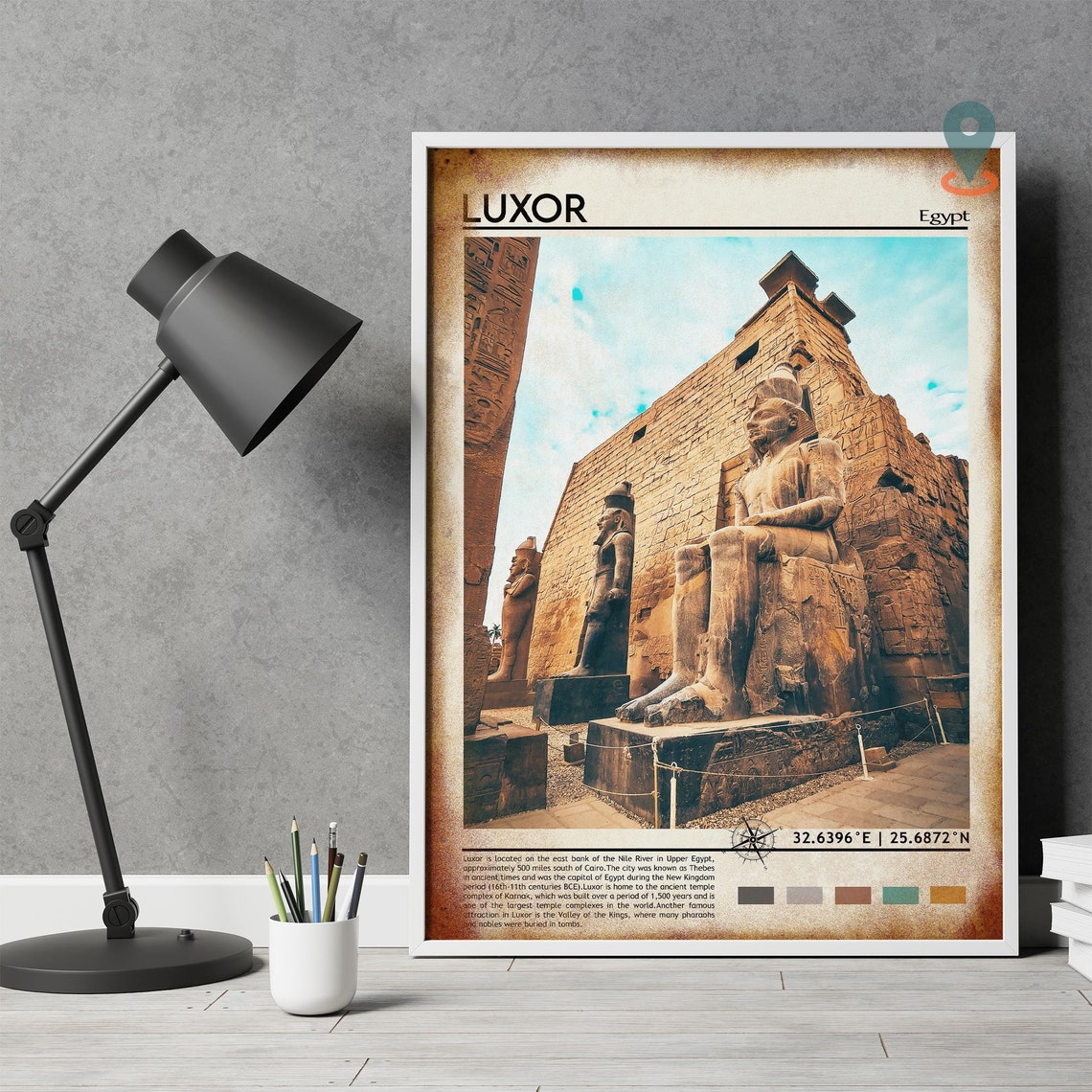 Luxor Egypt Ancient Pharaoh Temple Statues Photo Travel Wall Art - Image 4
