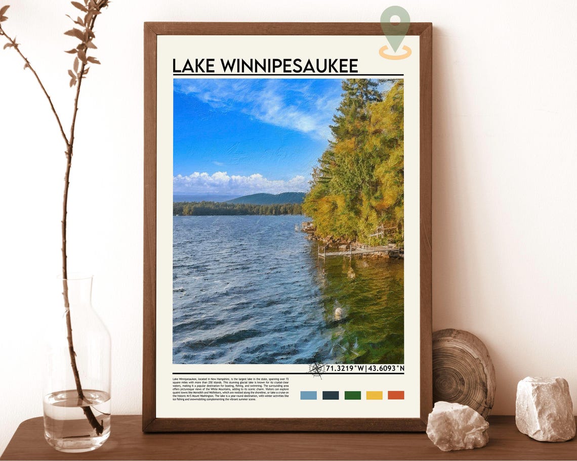 Lake Winnipesaukee Print Lake Winnipesaukee Lake Winnipesaukee Poster Lake Winnipesaukee Photo Lake Winnipesaukee New Hampshire