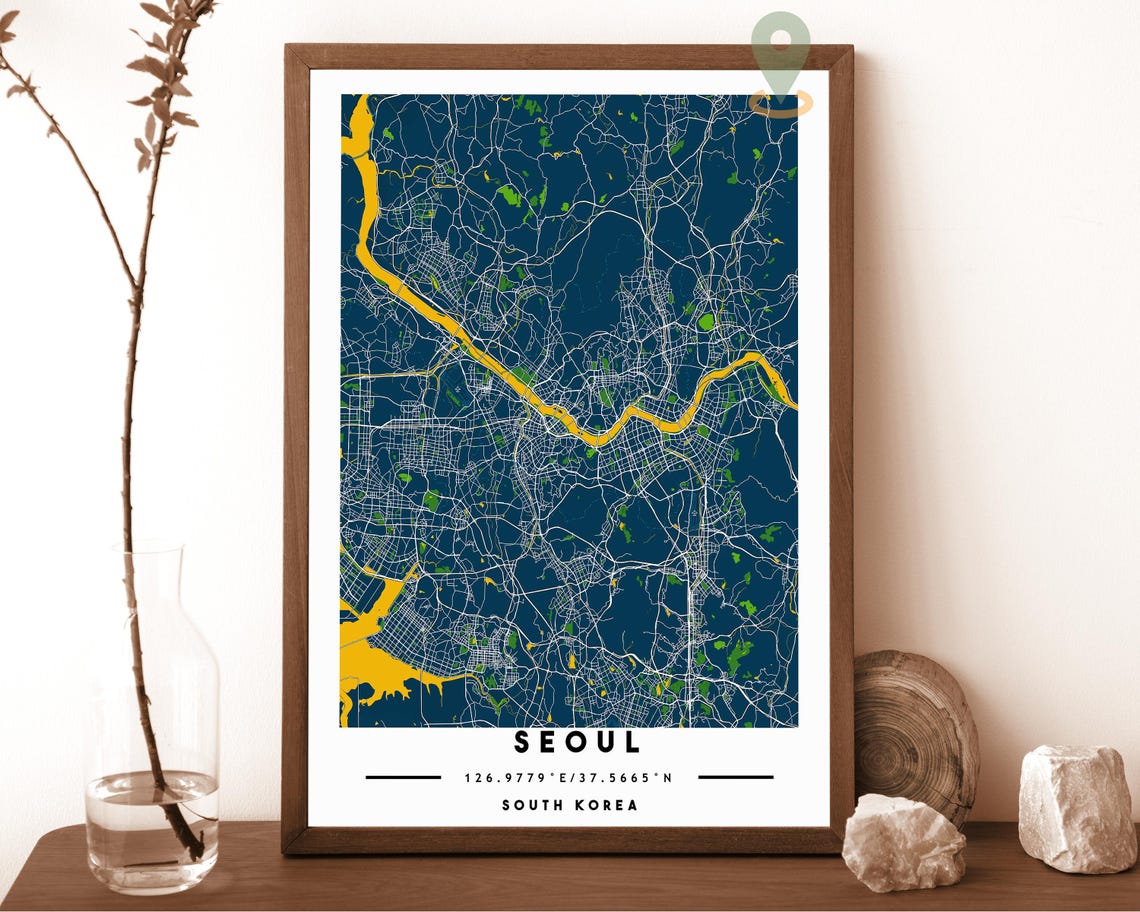 Seoul Map Seoul Map Print Seoul Personalized Map Seoul Wall Art Seoul Travel Poster Seoul Poster Seoul Photo Seoul South Korea Poster - Image 2