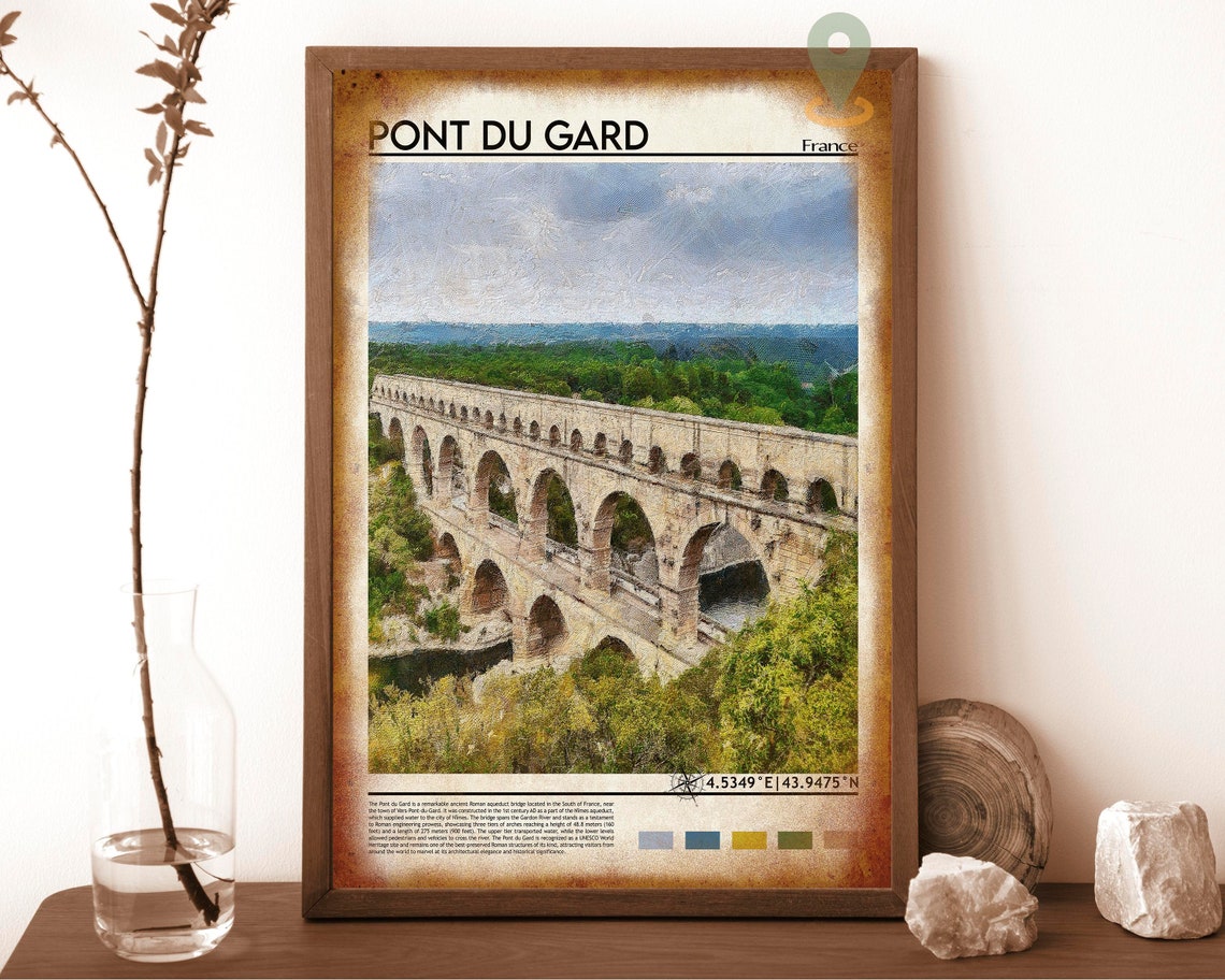 Pont Du Gard Print Pont Du Gard Poster Pont Du Gard Wall Art Pont Du Gard Travel Print Pont Du Gard Art Print France Print Nmes Art - Image 6