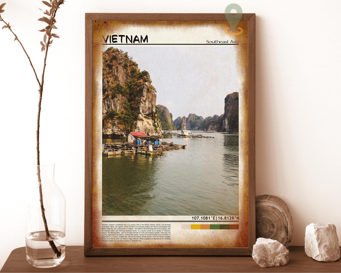 Vietnam Ha Long Bay Floating Village Limestone Karsts Poster - Image 6