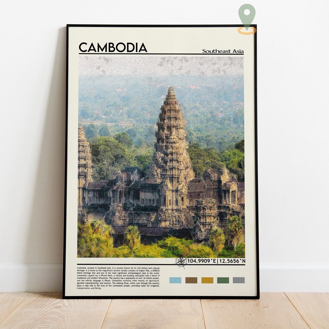 Cambodia Angkor Wat Ancient Temple Spires Jungle Canopy Travel Poster - Image 5