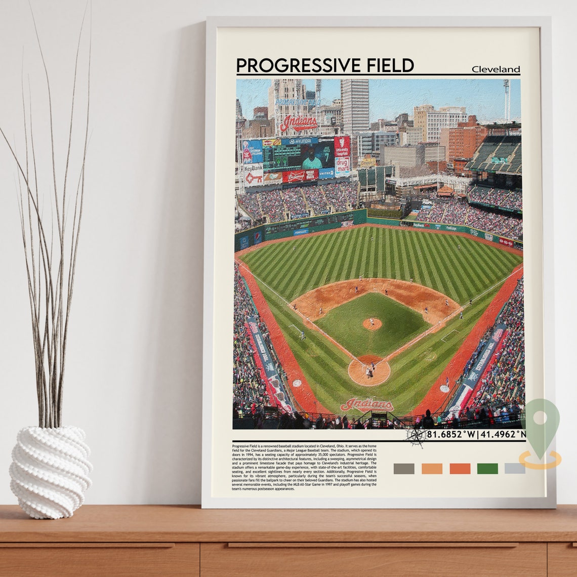 Progressive Field Cleveland Baseball Stadium Game Day Poster - Image 5
