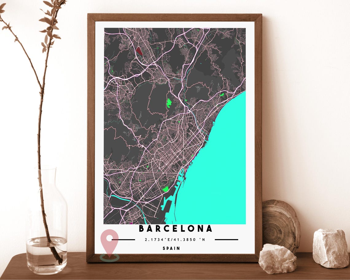 Barcelona Map Barcelona Map Print Barcelona Wall Art Barcelona Travel Poster Barcelona Poster Barcelona Photo Barcelona City Spain - Image 4