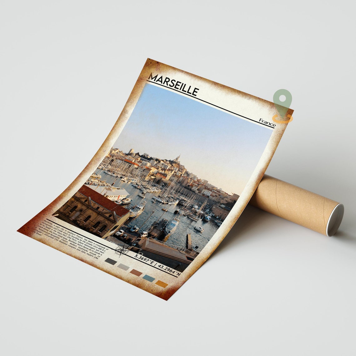 Marseille Print Marseille Poster Marseille Wall Art Marseille Travel Marseille Art Print Marseille City Artwork Marseille France Print - Image 2