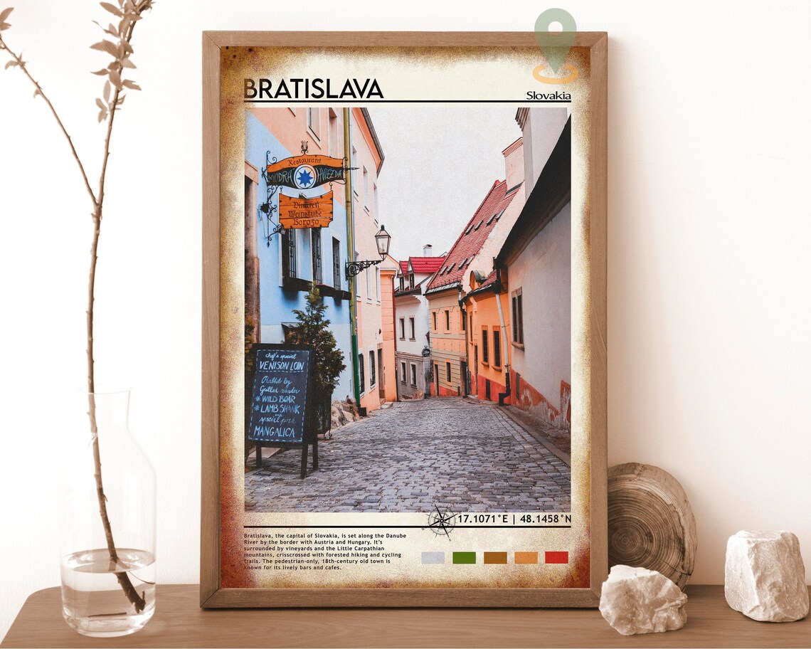 Bratislava Slovakia Old Town Cobblestone Street Travel Poster - Image 6