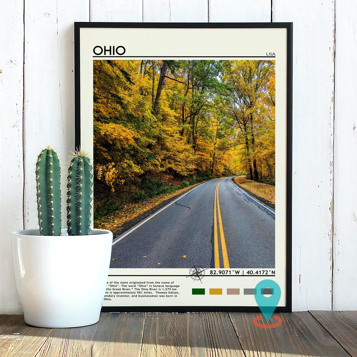 Ohio Travel Poster Ohio Print Ohio Wall Art Ohio Vintage Poster Ohio Photo Ohio Poster Print Ohio Wall Decor Ohio Painting Ohio Art - Image 4