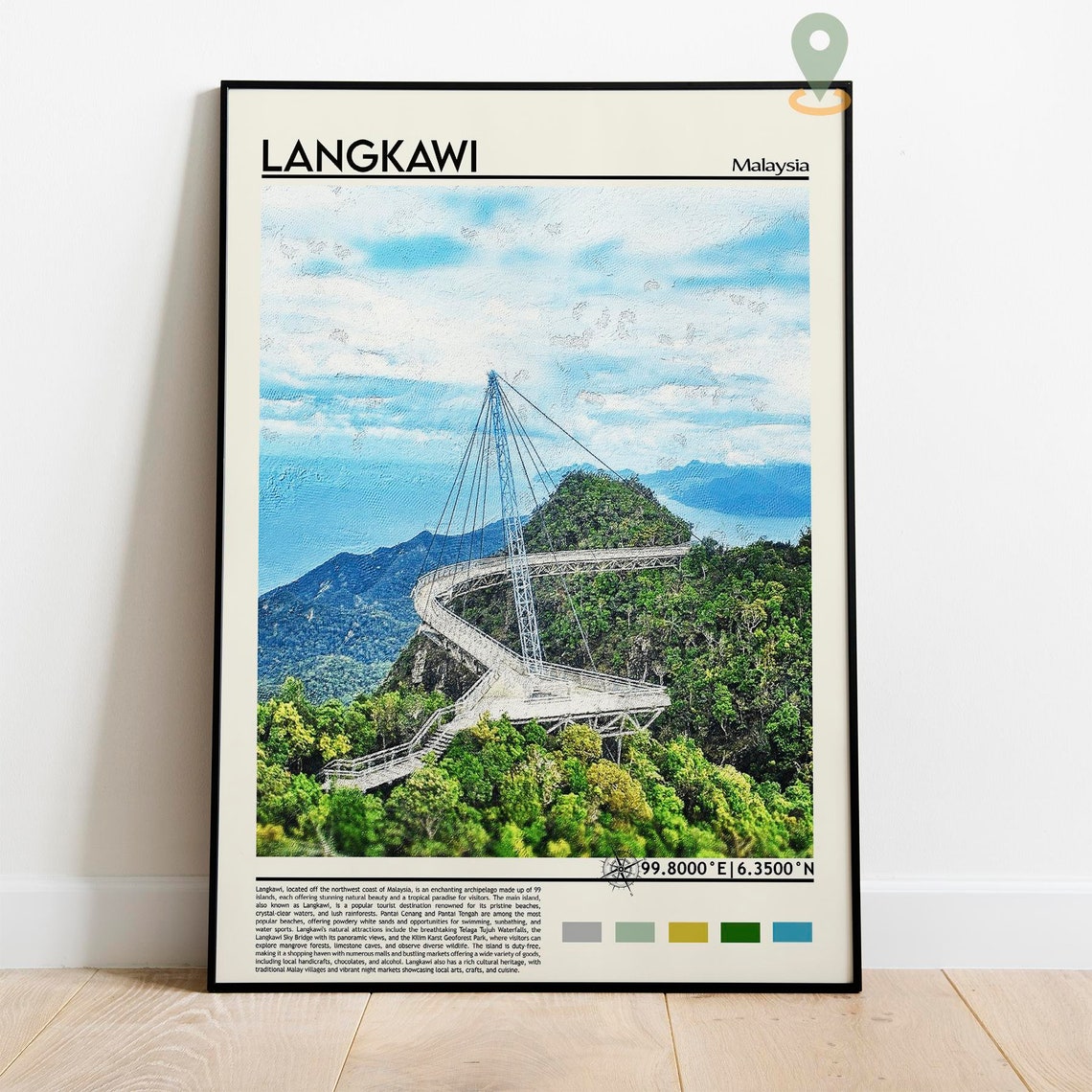 Langkawi Malaysia Travel Print Langkawi Travel Poster Malaysia Travel Print Southeast Asia Travel Poster Travel Gift Backpackers Gift - Image 2