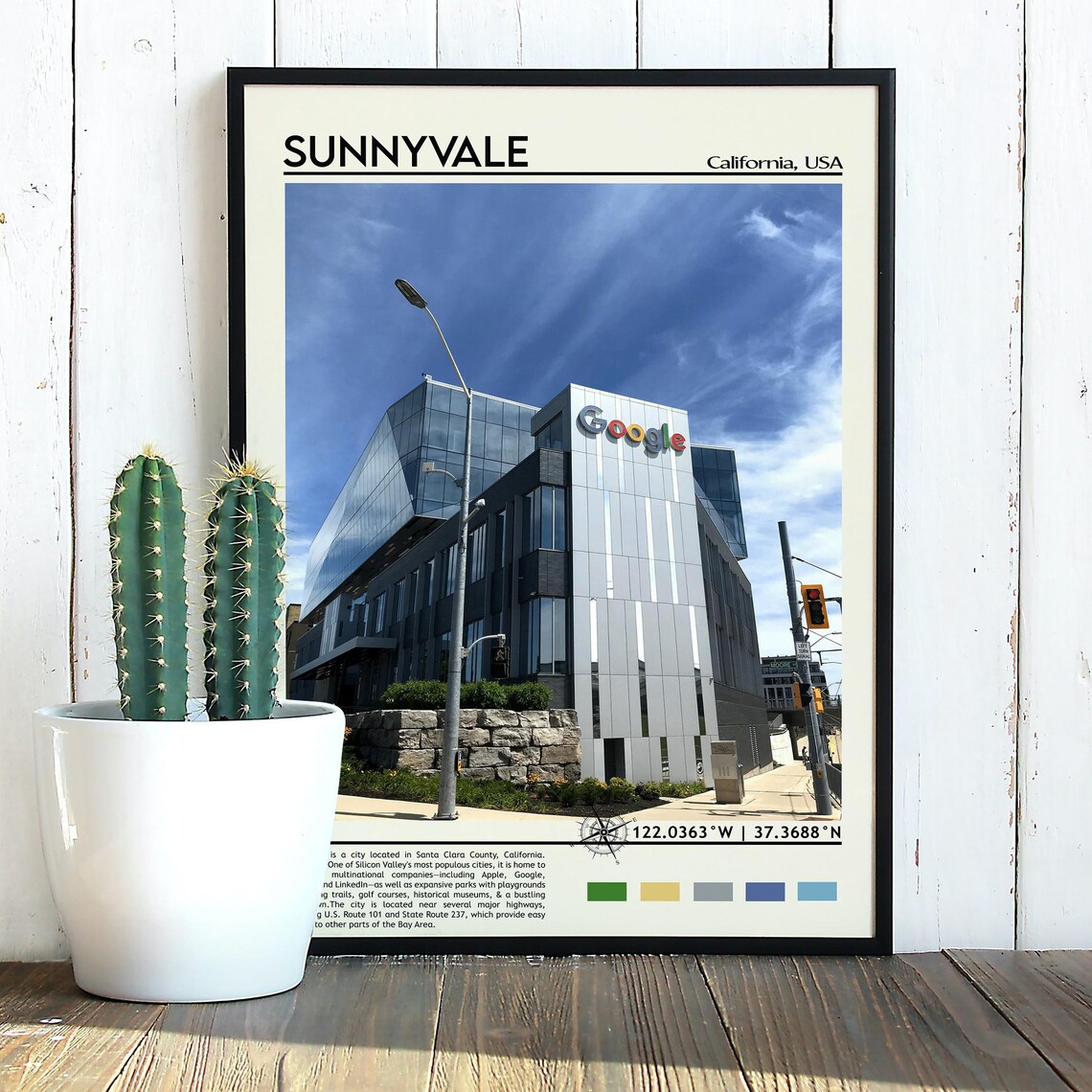 Sunnyvale California Google Campus Photo Modern Travel Wall Art - Image 3