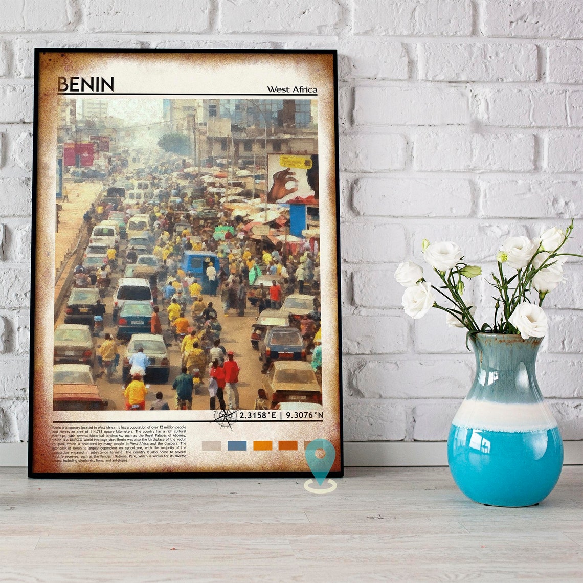 Benin Print Benin Poster Benin Wall Art Benin Travel Benin Art Print Benin Artwork Benin Photo Benin Porto Novo A Print - Image 3