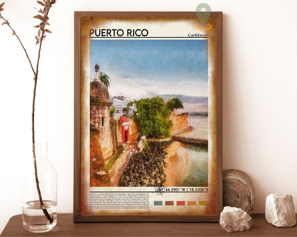 Puerto Rico Travel Poster Puerto Rico Print Puerto Rico Wall Art Puerto Rico Vintage Poster Puerto Rico Photo San Juan Wall Decor - Image 6