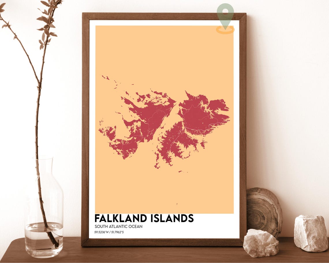Falkland Islands Map Falkland Islands Map Print Falkland Islands Wall Art Falkland Islands Travel Poster Falkland Islands Poster - Image 6
