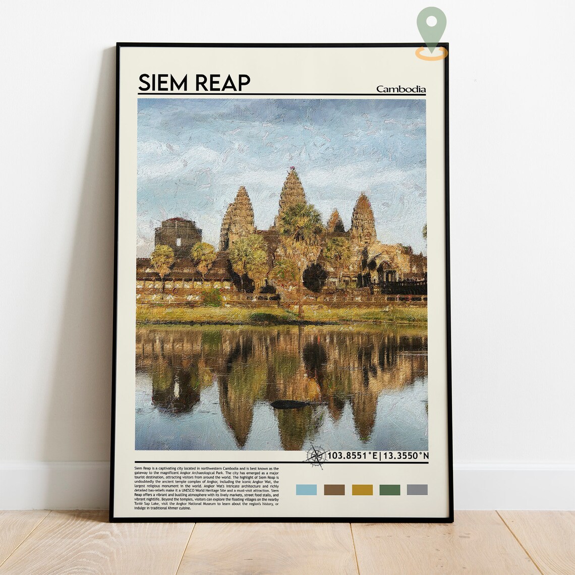 Siem Reap Print Siem Reap Poster Siem Reap Wall Art Siem Reap Travel Print Siem Reap Art Print Siem Reap Artwork Cambodia Travel Print - Image 2