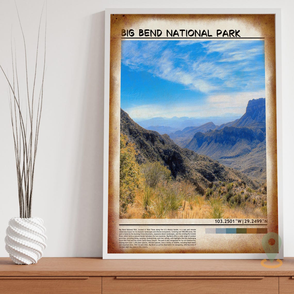 Big Bend National Park Texas Rugged Desert Canyon Travel Poster - Image 3