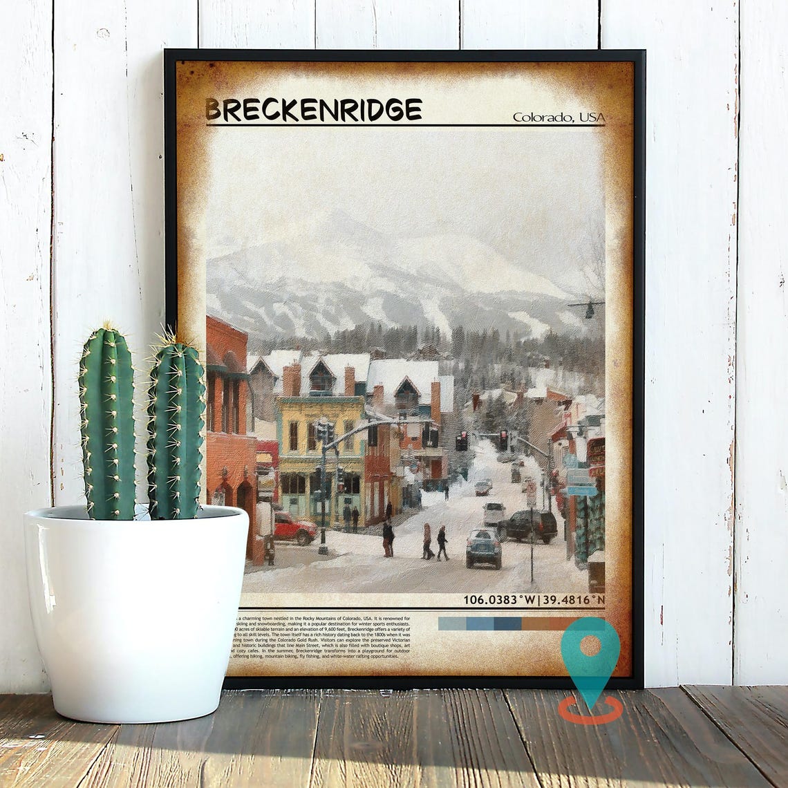Charming Breckenridge Colorado Snowy Main Street Winter Poster - Image 2