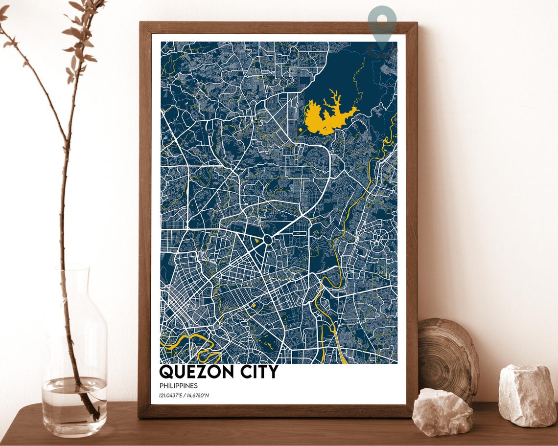 Quezon City Philippines Teal Minimalist City Map Home Decor Poster - Image 6