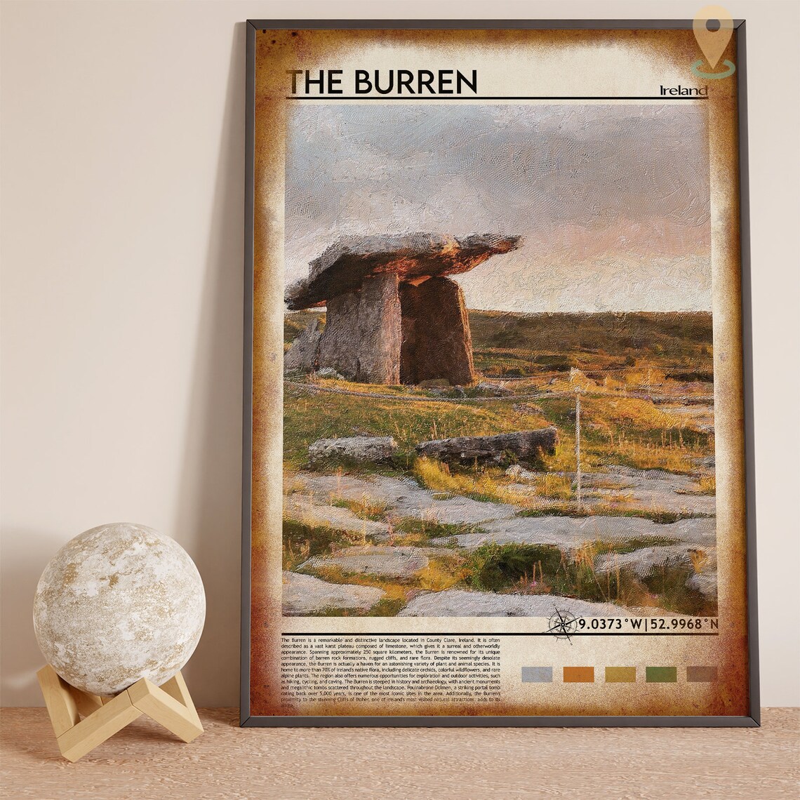 The Burren Ireland Poulnabrone Dolmen Limestone Sunset Travel Poster - Image 4