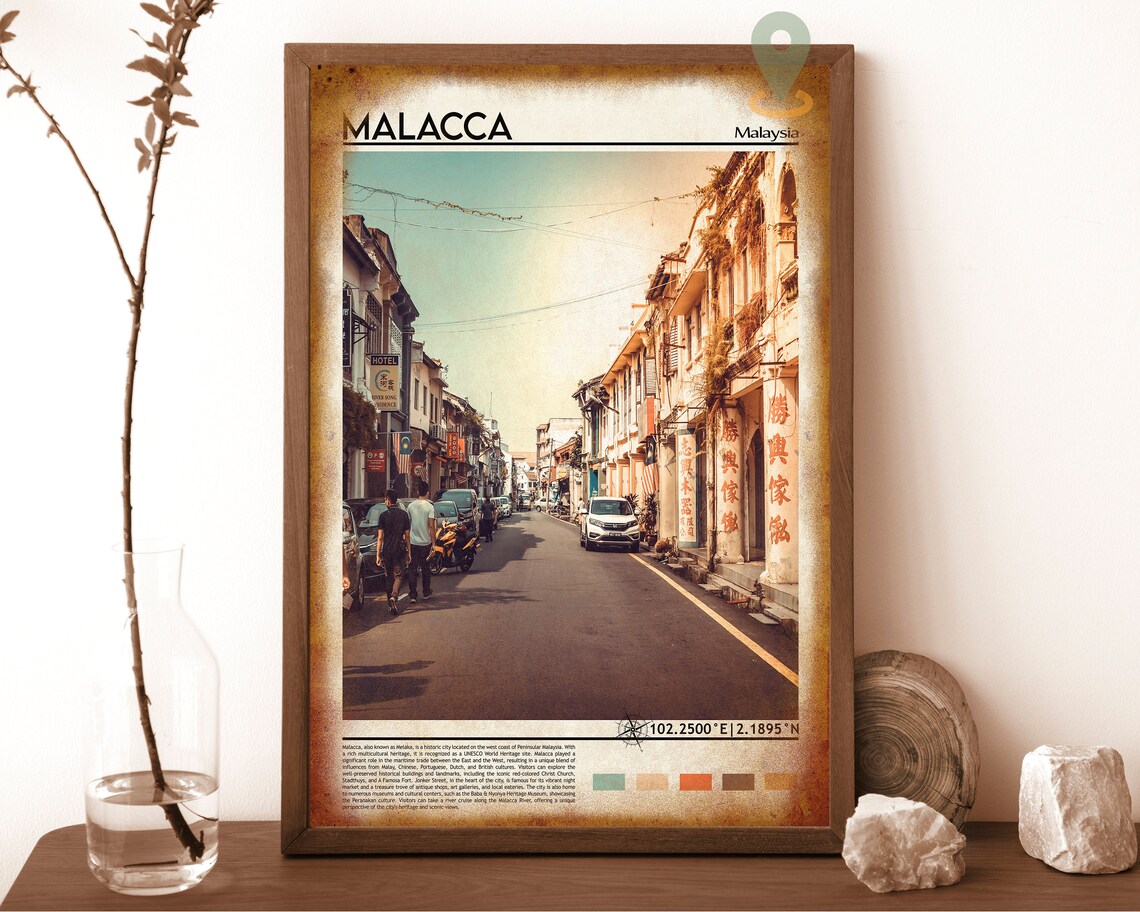 Malacca Malaysia Historic Jonker Street Shophouses Travel Poster - Image 6