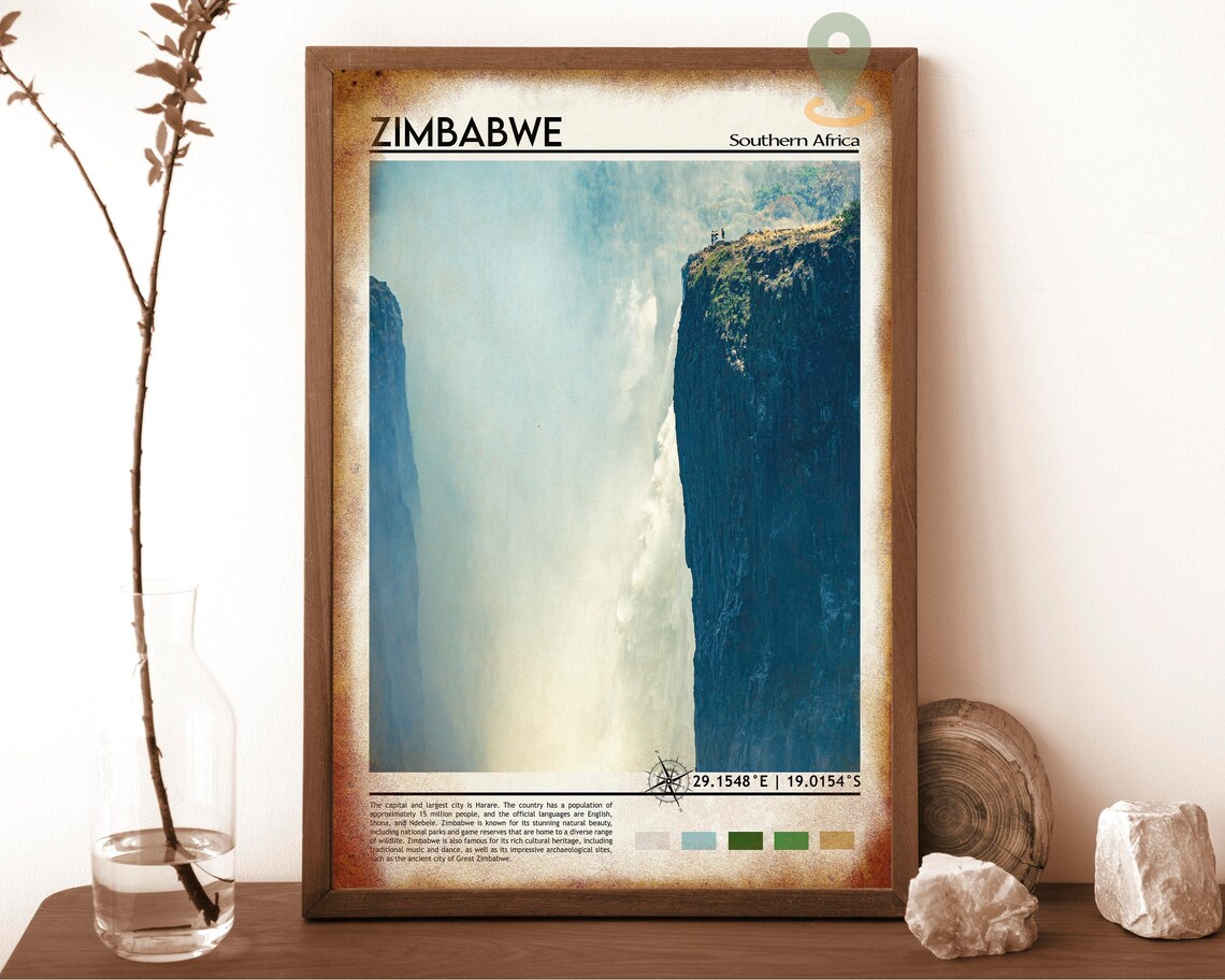 Zimbabwe Print Zimbabwe Photo Zimbabwe Poster Zimbabwe Painting Zimbabwe Artwork Zimbabwe City Harare Poster Zimbabwe Wall Art - Image 6