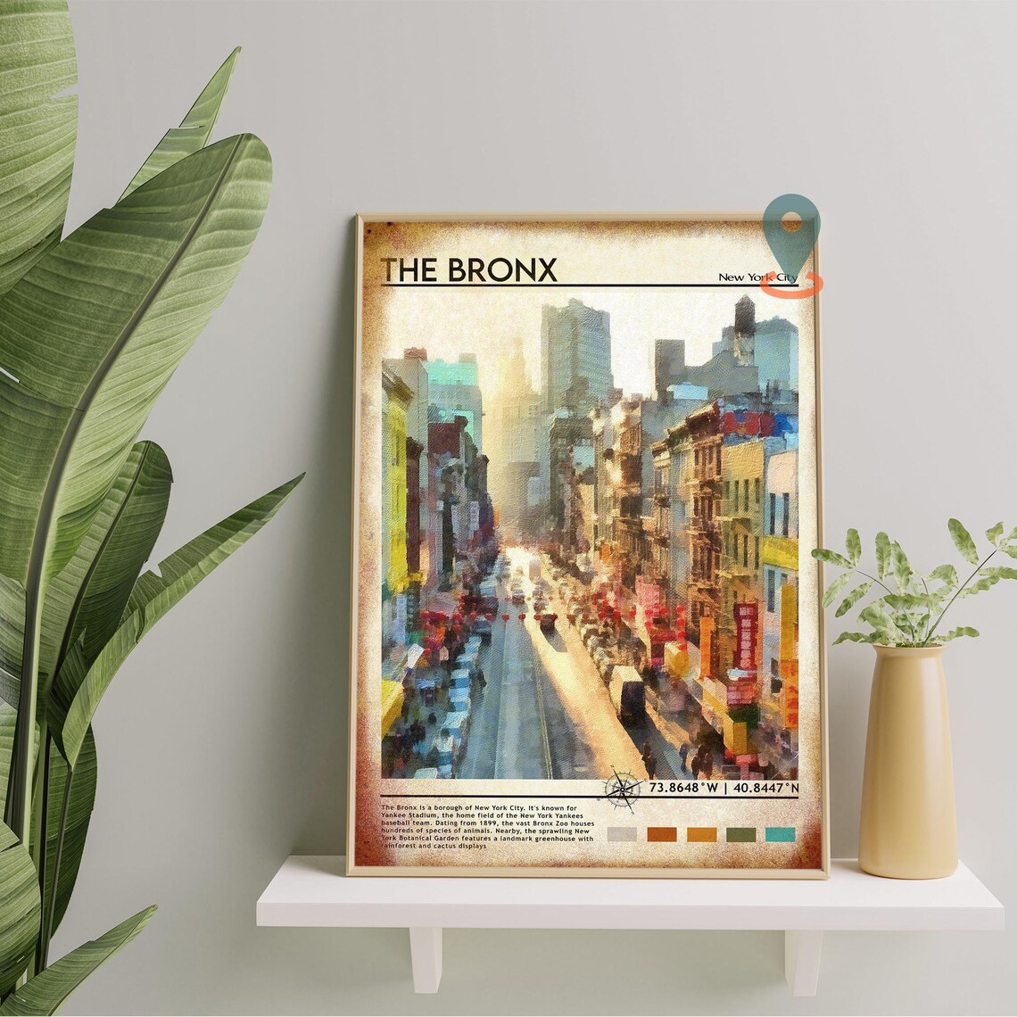 The Bronx New York City Customizable Travel Poster Home Decor Art - Image 2