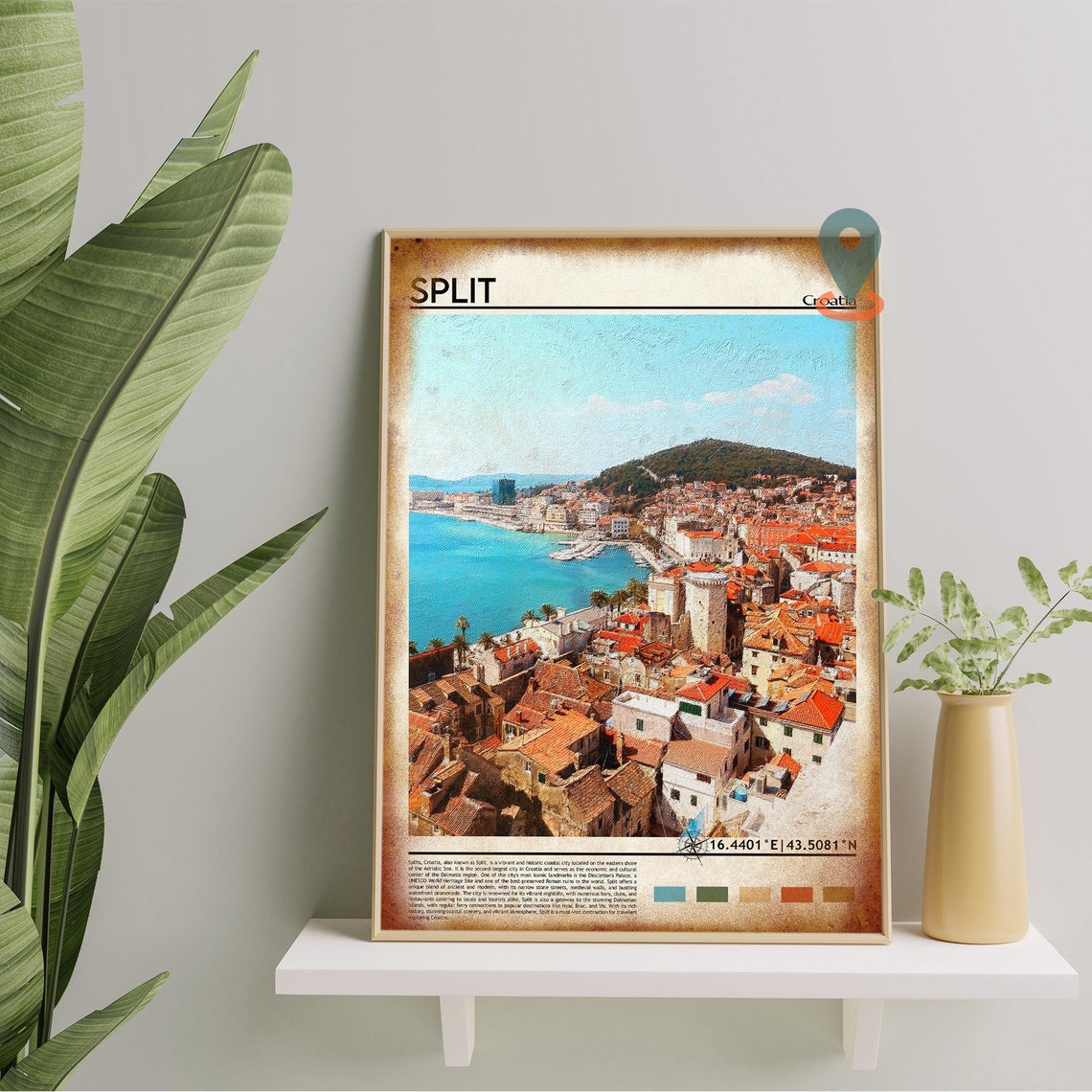 Split Croatia Old Town Harbor Red Roofs Dalmatian Coast Print - Image 2