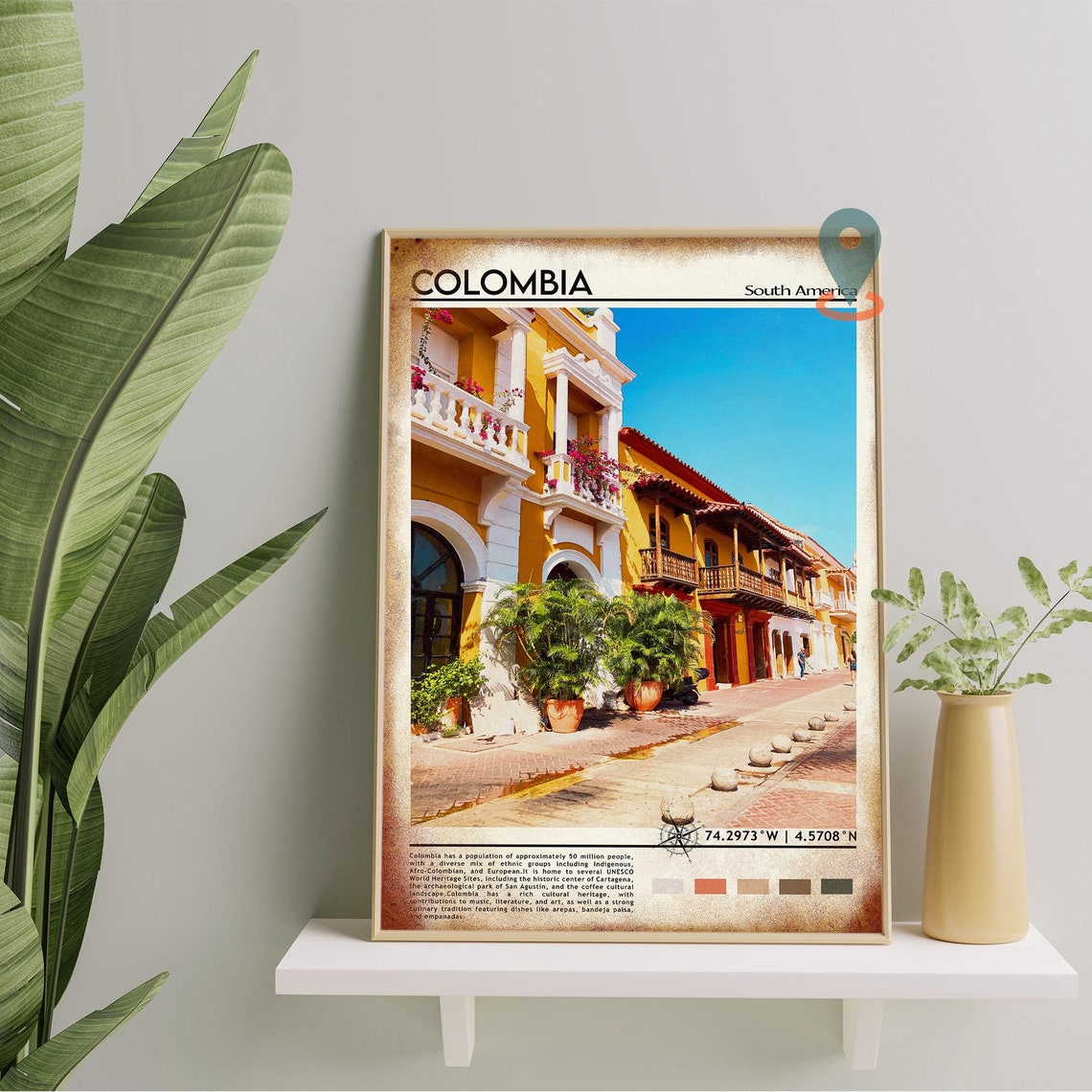 Colombia Print Colombia Art Colombia Poster Colombia Photo Colombia Poster Print Colombia Painting Bogot Travel Poster Vintage Art - Image 2