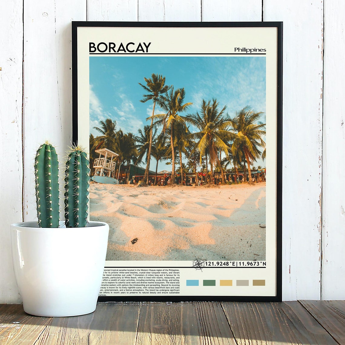 Boracay Philippines White Sand Beach Palms Photo Travel Poster - Image 5