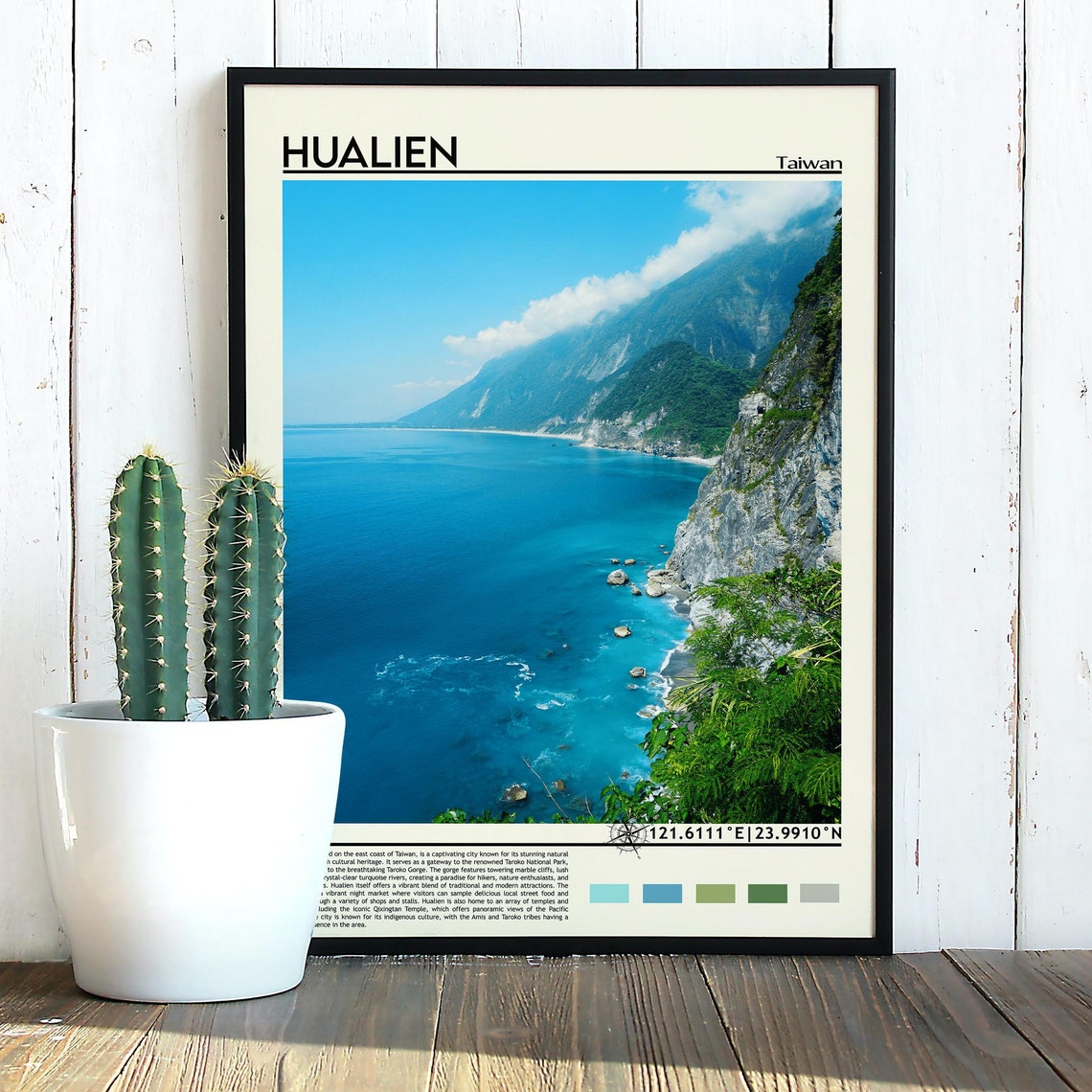 Hualien Taiwan Dramatic Coastal Cliffs Turquoise Ocean Travel Poster - Image 5