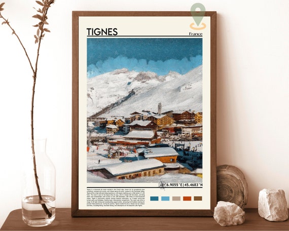 Tignes Print Tignes Poster Tignes Wall Art Tignes Travel Print Tignes Art Print Tignes Artwork Tignes Photo Skiing Poster France
