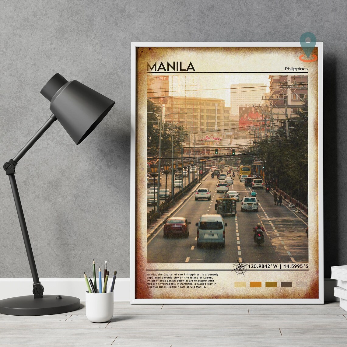 Manila Philippines Vintage City Street Photography Travel Poster - Image 5