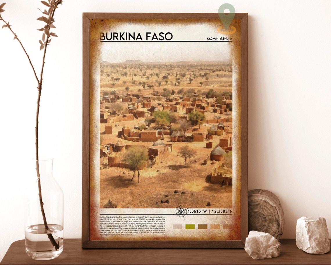 Burkina Faso Print Burkina Faso Poster Burkina Faso Wall Art Burkina Faso Travel Burkina Faso Art Print Burkina Faso Art Ouagadougou - Image 6