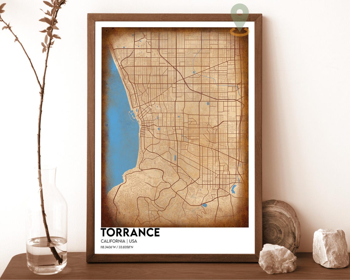 Torrance Map Torrance Map Print Torrance Wall Art Torrance Travel Poster Torrance Poster Torrance Photo Torrance California Poster - Image 2