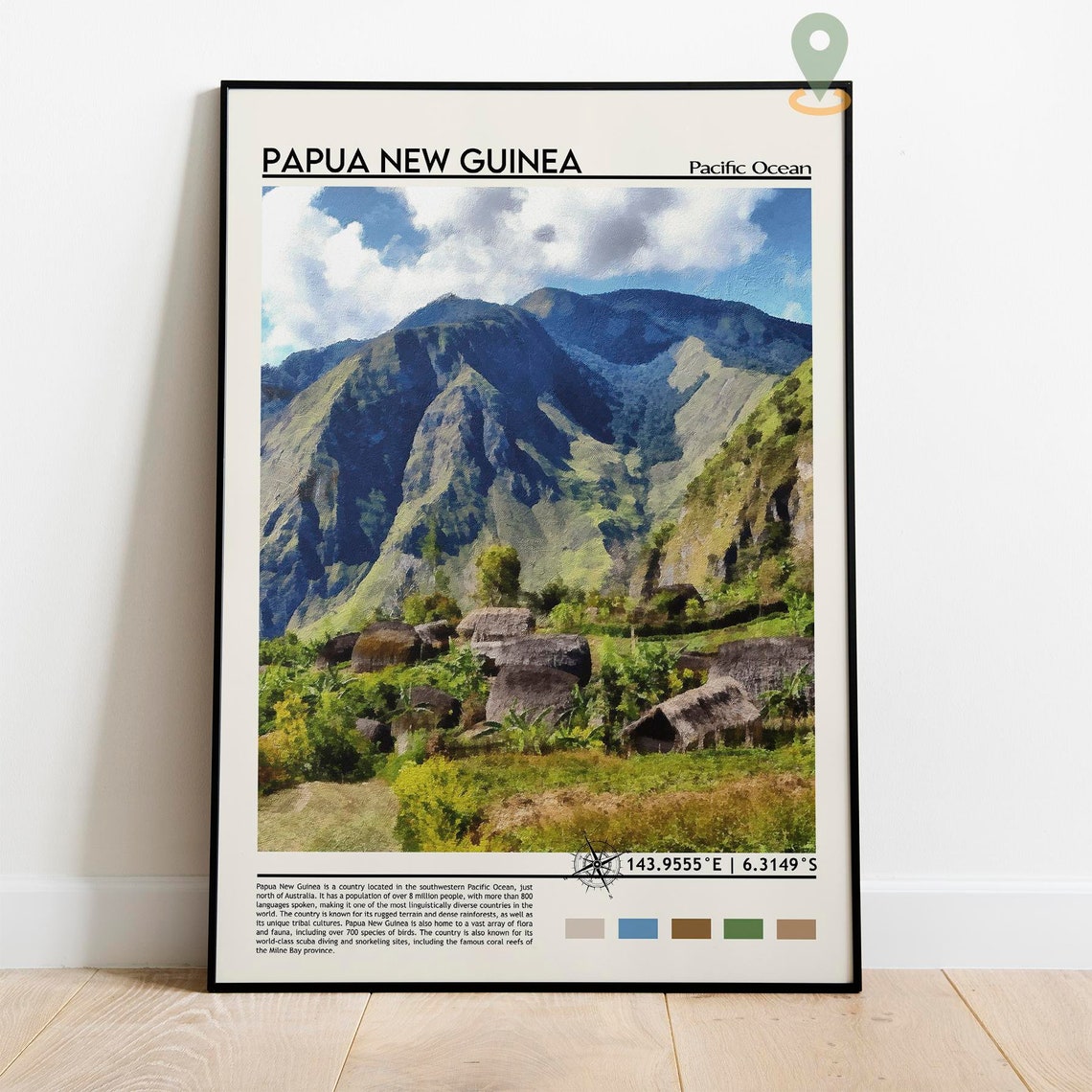 Papua New Guinea Print Papua New Guinea Poster Papua New Guinea Wall Art Papua New Guinea Travel Papua New Guinea Port Moresby Print - Image 2