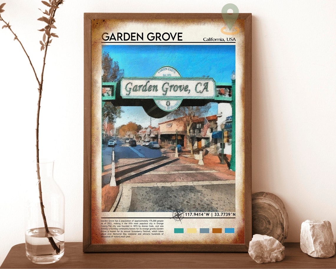 Garden Grove Print Garden Grove Poster Garden Grove Wall Art Garden Grove Travel Garden Grove Art Print Garden Grove California Print - Image 6