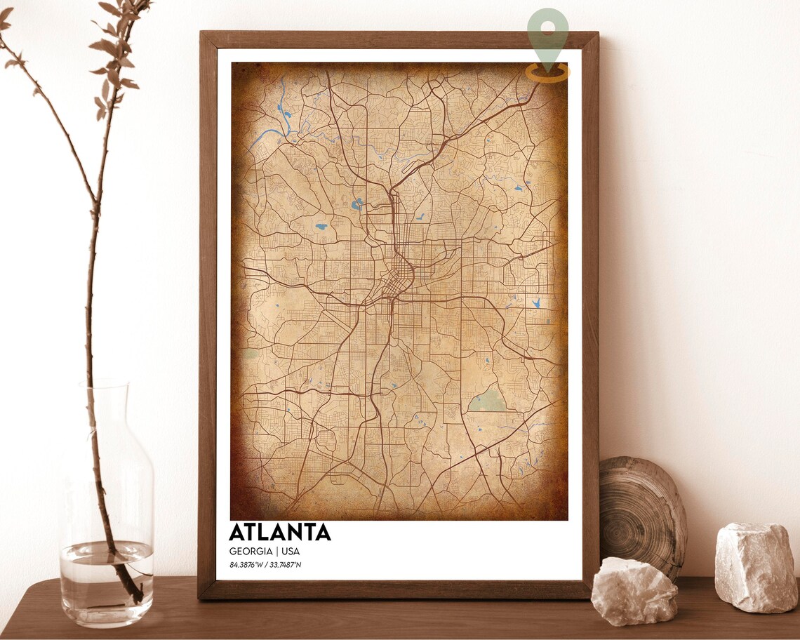 Atlanta Map Atlanta Map Print Atlanta Personalized Map Atlanta Wall Art Atlanta Travel Poster Atlanta Poster Atlanta Georgia Poster - Image 6