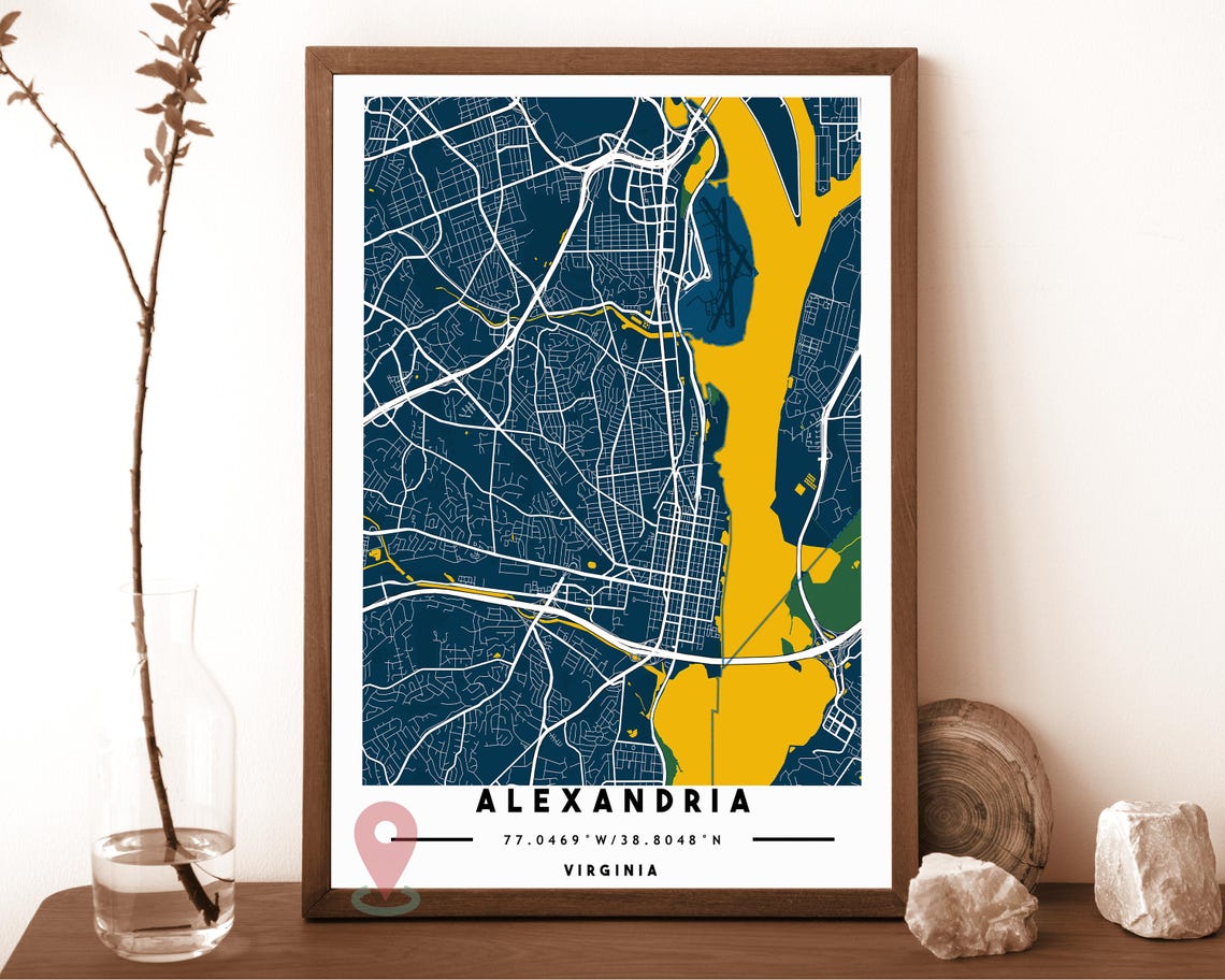Alexandria Map Alexandria Map Print Alexandria Wall Art Alexandria Travel Poster Alexandria Poster Alexandria City Alexandria Virginia - Image 2