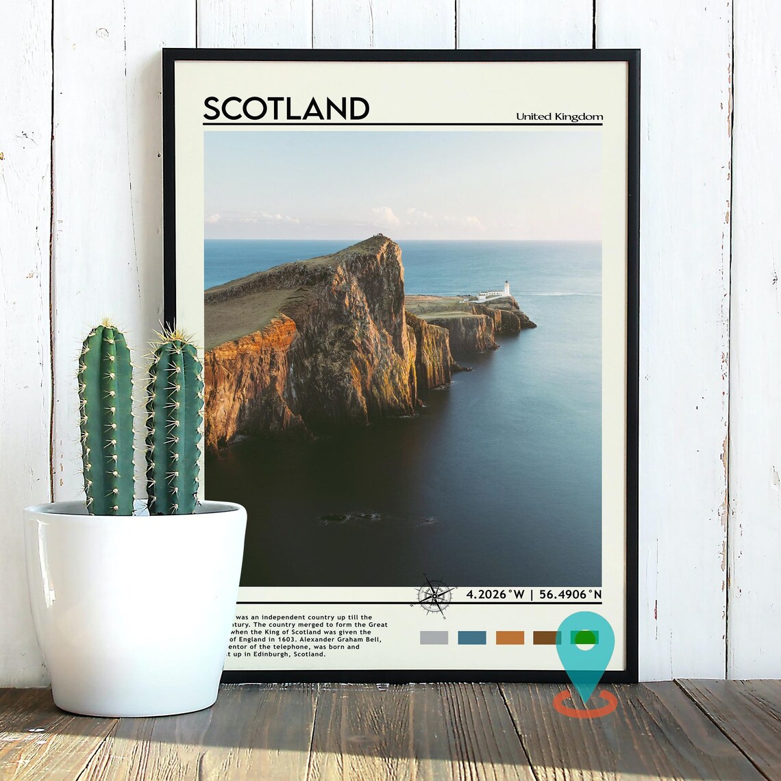 Scotland Isle of Skye Neist Point Lighthouse Travel Poster Cliffs - Image 3