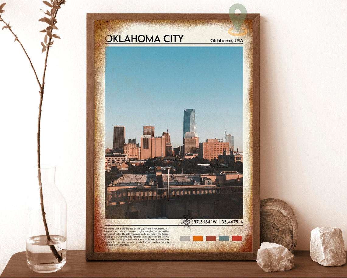 Oklahoma City Print Oklahoma City Poster Oklahoma City Wall Art Oklahoma City Travel Oklahoma City Art Print Oklahoma City Artwork - Image 6