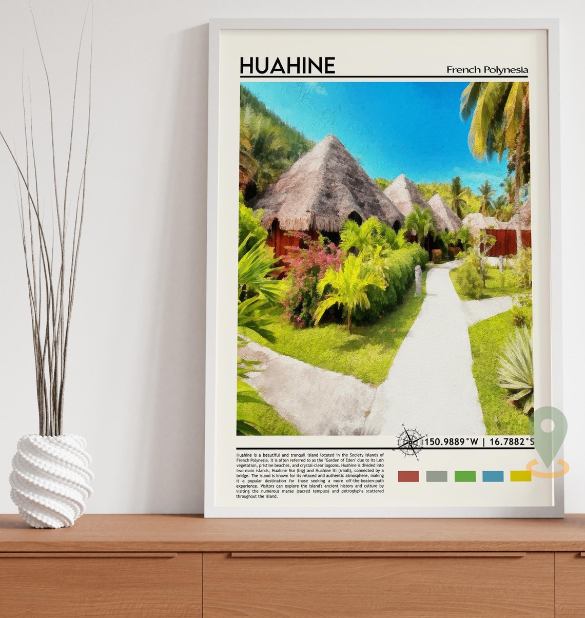 Huahine Print Huahine Photo Huahine Poster Huahine Painting Huahine Artwork Huahine City French Polynesia Poster Huahine Travel Gift - Image 4