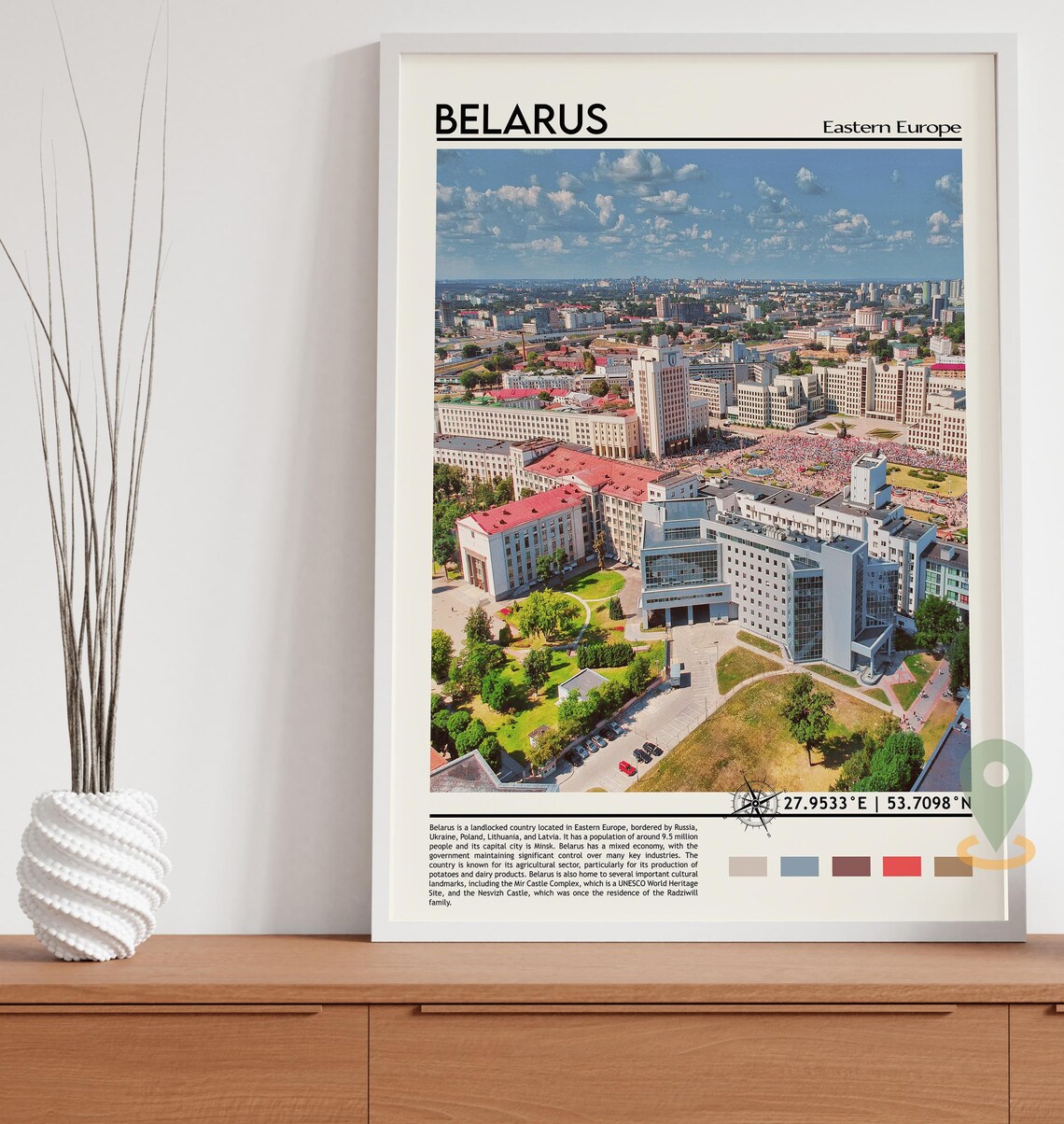 Belarus Eastern Europe Grand City Aerial Travel Photo Poster - Image 3